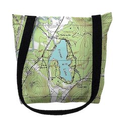 Forest Lake, NH Nautical Map Medium Tote Bag 16x16