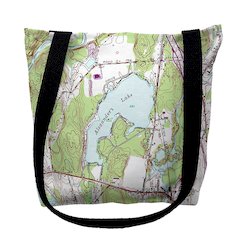 Alexander's Lake, CT Nautical Map Medium Tote Bag 16x16