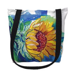 Windy SunFlower Medium Tote Bag 16x16