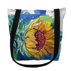 Windy SunFlower Small Tote Bag 13x13