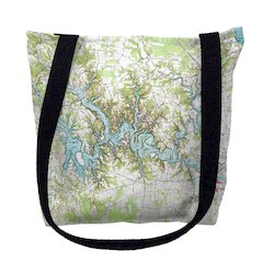 Tims Ford Lake, TN Nautical Map Medium Tote Bag 16x16