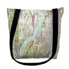 Hudson, NY Nautical Map Medium Tote Bag 16x16