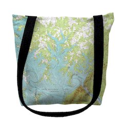 Smith Mountain Lake, VA III Nautical Map Medium Tote Bag 16x16