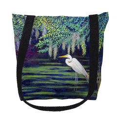 Egret Lagoon Medium Tote Bag 16x16