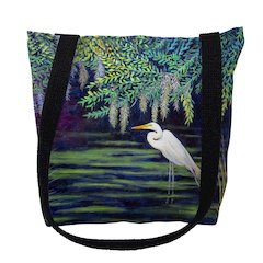 Egret Lagoon Small Tote Bag 13x13