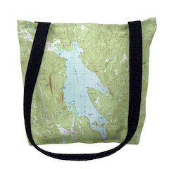Newfound Lake, NH Nautical Map Medium Tote Bag 16x16