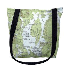 Big Island Pond, NH Nautical Map Medium Tote Bag 16x16