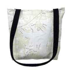 Lake Caroline, MS Nautical Map Medium Tote Bag 16x16