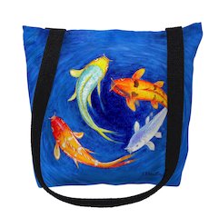 Swirling Koi Medium Tote Bag 16x16