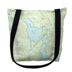Square Pond, ME Nautical Map Medium Tote Bag 16x16