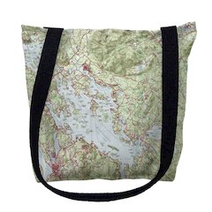 Lake Winnipesaukee, NH Nautical Map Medium Tote Bag 16x16