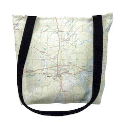 Logan Martin Lake, AL Nautical Map Medium Tote Bag 16x16