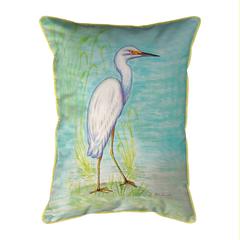 Snowy Egret Extra Large Zippered Pillow 20x24