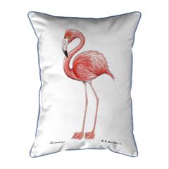 Flamingo White Background Extra Large Corded Indoor/Outdoor Pillow 20x24