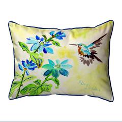 Aqua Hummingbird Extra Large Zippered Pillow 20x24