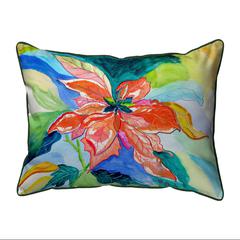 Peach Poinsettia Extra Large Zippered Pillow 20x24