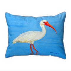 Posing White Ibis Extra Large Corded Indoor/Outdoor Pillow 20x24