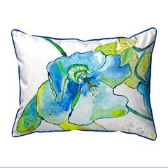 Blue Hibiscus Extra Large Zippered Indoor/Outdoor Pillow 20x24