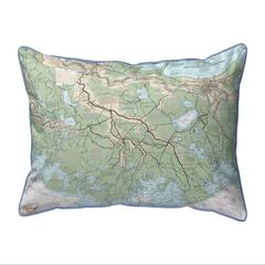 New Orleans to Calcasieu River, LA Nautical Map Extra Large Zippered Indoor/Outdoor Pillow 20x24