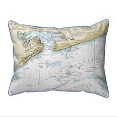 St Louis Bay, MS Nautical Map Extra Large Zippered Indoor/Outdoor Pillow 20x24