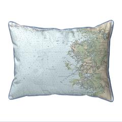 Crystal River, FL Nautical Map Extra Large Zippered Indoor/Outdoor Pillow 20x24