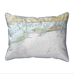 Clearwater Harbor, FL Nautical Map Extra Large Zippered Indoor/Outdoor Pillow 20x24