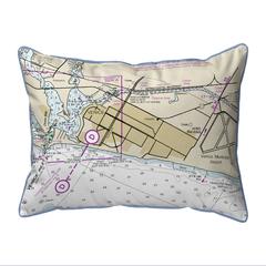 Venice Inlet, FL Nautical Map Extra Large Zippered Indoor/Outdoor Pillow 20x24