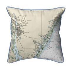 Wilmington - Wrightsville Beach, NC Nautical Map Extra Large Zippered Indoor/Outdoor Pillow 22x22