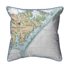 Portsmouth Island to Beaufort - Core Sound, NC Nautical Map Extra Large Zippered Indoor/Outdoor Pillow 22x22