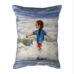 Girl in Surf 20x24 Extra Large Zippered Indoor/Outdoor Pillow