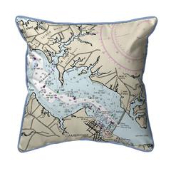 Cambridge, MD Nautical Map Extra Large Indoor/Outdoor Zippered Pillow 22x22