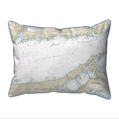 Long Island Sound - Eastern Part, NY Nautical Map Extra Large Zippered Indoor/Outdoor Pillow 20x24