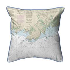 Guilford Point, CT Nautical Map Extra Large Zippered Indoor/Outdoor Pillow 22x22