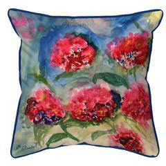 Red Geraniums Extra Large Zippered Indoor/Outdoor Pillow 22x22