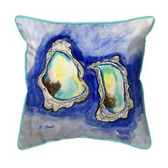 Aqua Oysters Extra Large Zippered Pillow 22x22