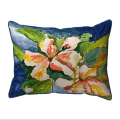 White Hibiscus Extra Large Zippered Pillow 20x24