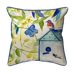 Blue Bird House Extra Large Zippered Pillow 22x22