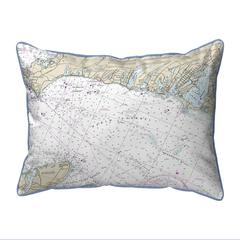 Falmouth Harbor, MA Nautical Map Extra Large Zippered Indoor/Outdoor Pillow 20x24