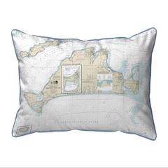 Martha's Vineyard, MA Nautical Map Extra Large Zippered Indoor/Outdoor Pillow 20x24