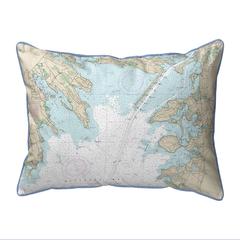 Cape Cod, MA Nautical Map Extra Large Zippered Indoor/Outdoor Pillow 20x24
