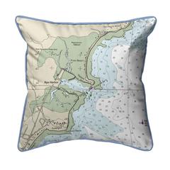 Rye Harbor, NH Nautical Map Extra Large Zippered Indoor/Outdoor Pillow 22x22