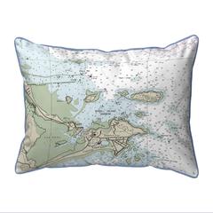 Biddleford Pool, ME Nautical Map - Light Blue Cord Extra Large Zippered Indoor/Outdoor Pillow 20x24