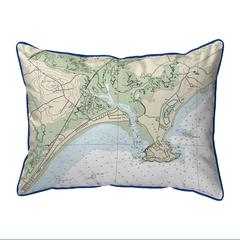 Pine Point, ME Nautical Map Extra Large Zippered Indoor/Outdoor Pillow 20x24