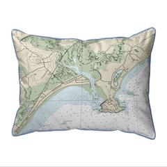 Pine Point, ME Nautical Map - Light Blue Cord Extra Large Zippered Indoor/Outdoor Pillow 20x24