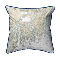 Southport - Pemaquid, ME Nautical Map Extra Large Zippered Indoor/Outdoor Pillow 22x22