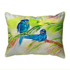 Two Blue Parrots Extra Large Zippered Pillow 20x24