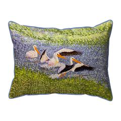 White Pelican Wings Extra Large Zippered Pillow 20x24