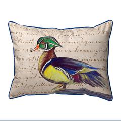 Male Wood Duck Script Extra Large Zippered Indoor/Outdoor Pillow 20x24