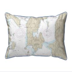 South Hero Island, VT Nautical Map Extra Large Zippered Indoor/Outdoor Pillow 20x24