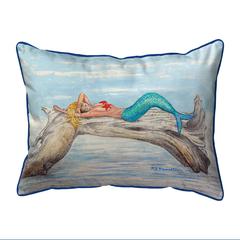 Mermaid on Log Extra Large Zippered Pillow 20x24